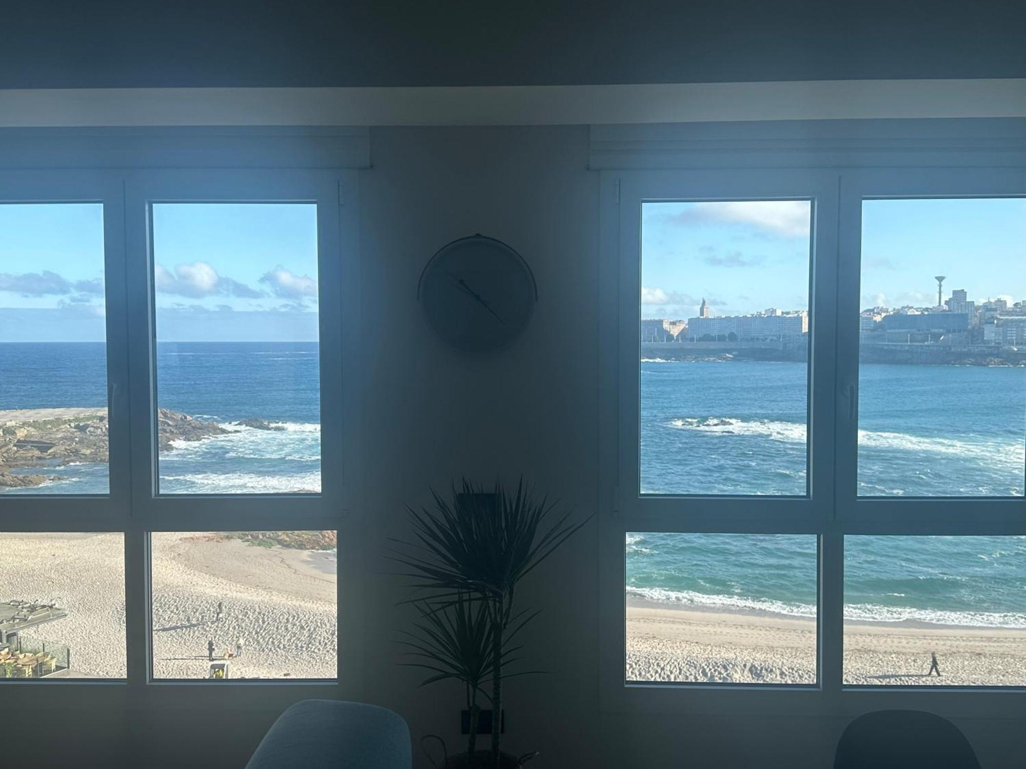 아 코루냐 Piso Con Vistas A La Playa De Riazor 아파트 외부 사진