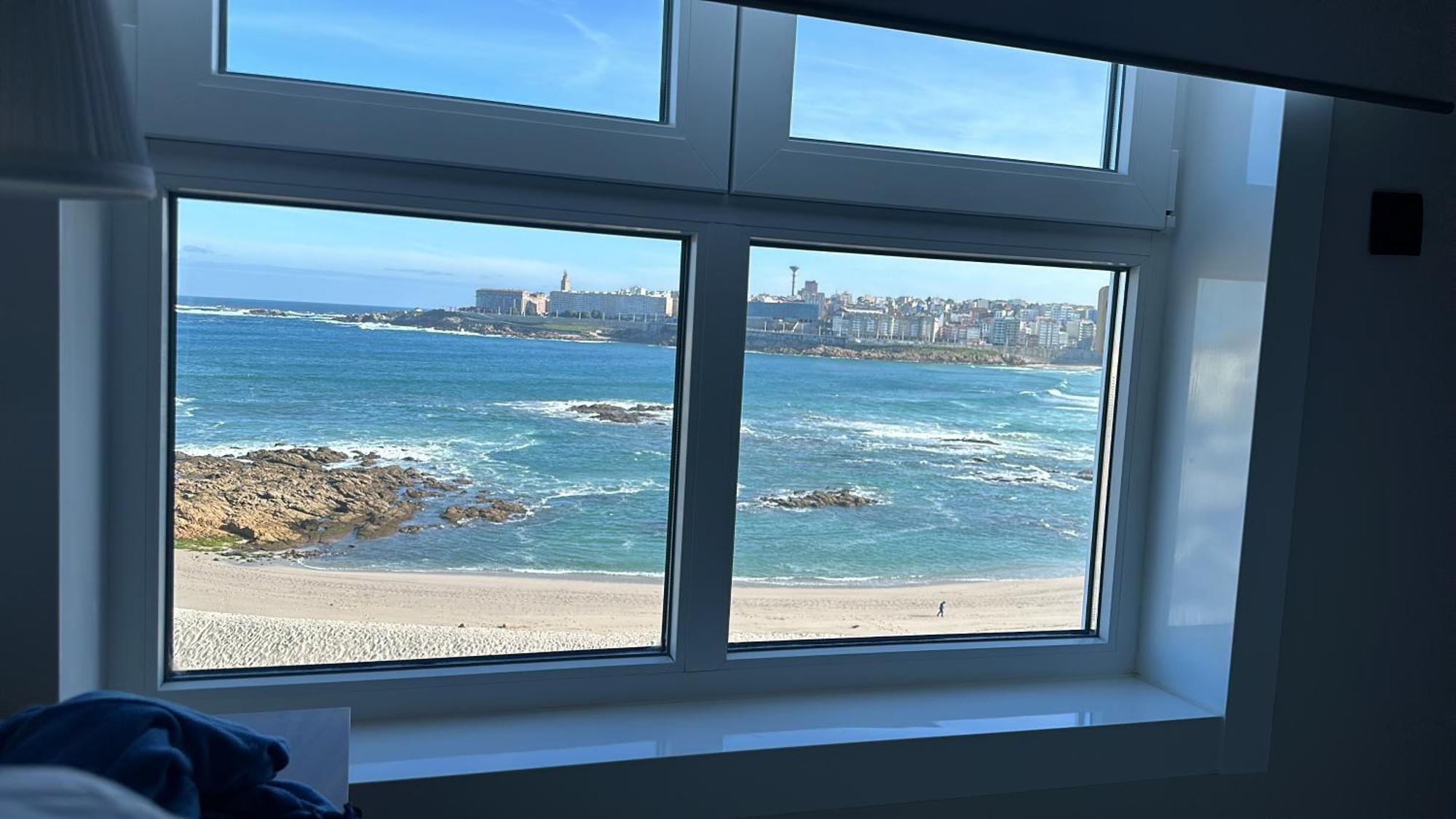 아 코루냐 Piso Con Vistas A La Playa De Riazor 아파트 외부 사진