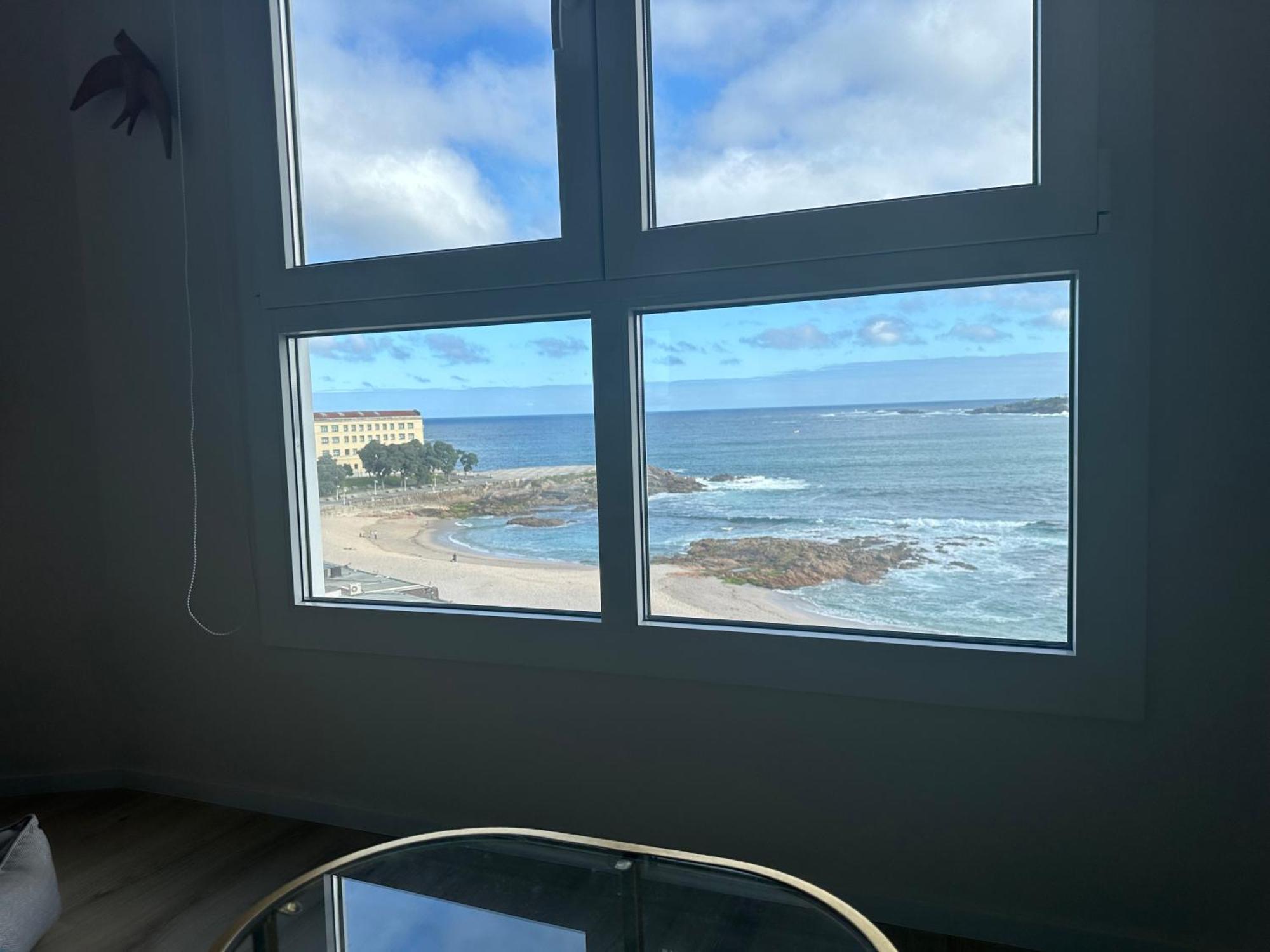 아 코루냐 Piso Con Vistas A La Playa De Riazor 아파트 외부 사진